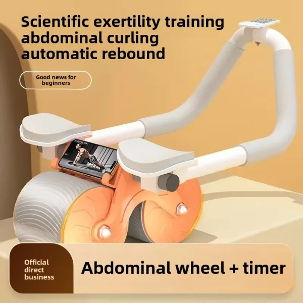 Automatic rebound abdominal roller exercise equipment